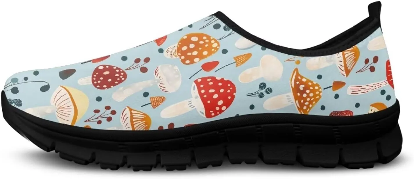 Binienty Slip on Sneakers for Women Men Art Printed Travel Loafers Round Toe Flat Sneakers Shoes Nurse Shoes