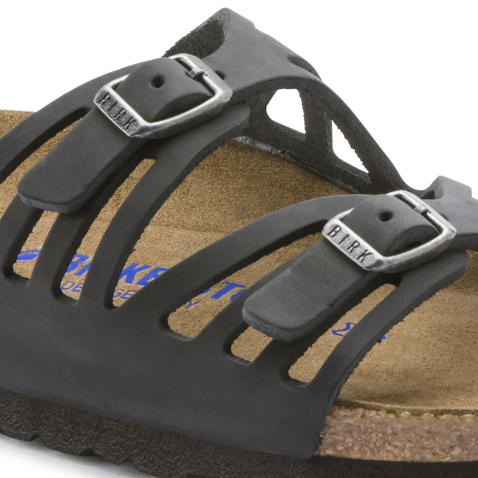 Birkenstock Granada Soft Footbed Slide Sandal (Women) - Black Oiled Leather