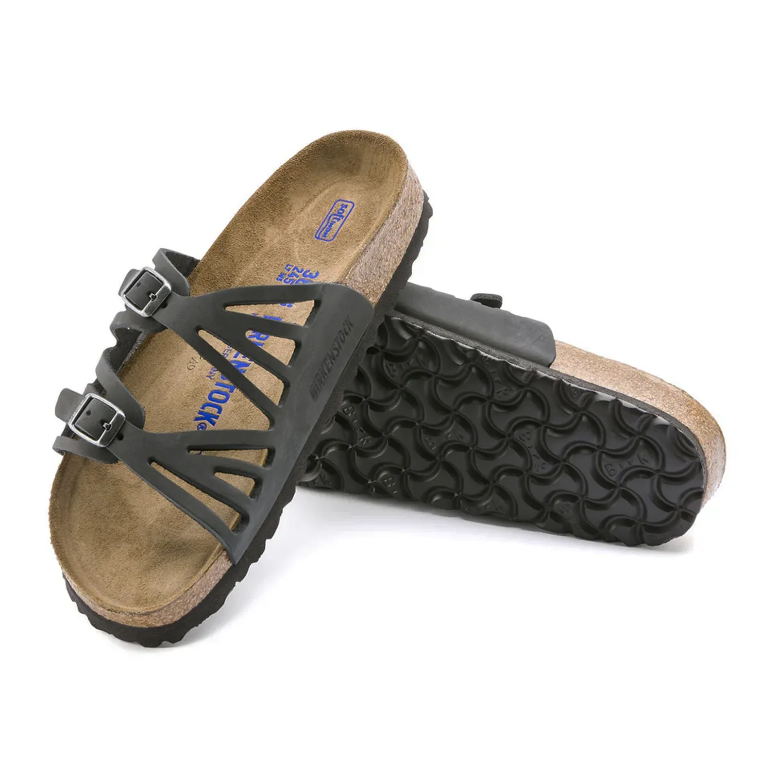 Birkenstock Granada Soft Footbed Slide Sandal (Women) - Black Oiled Leather