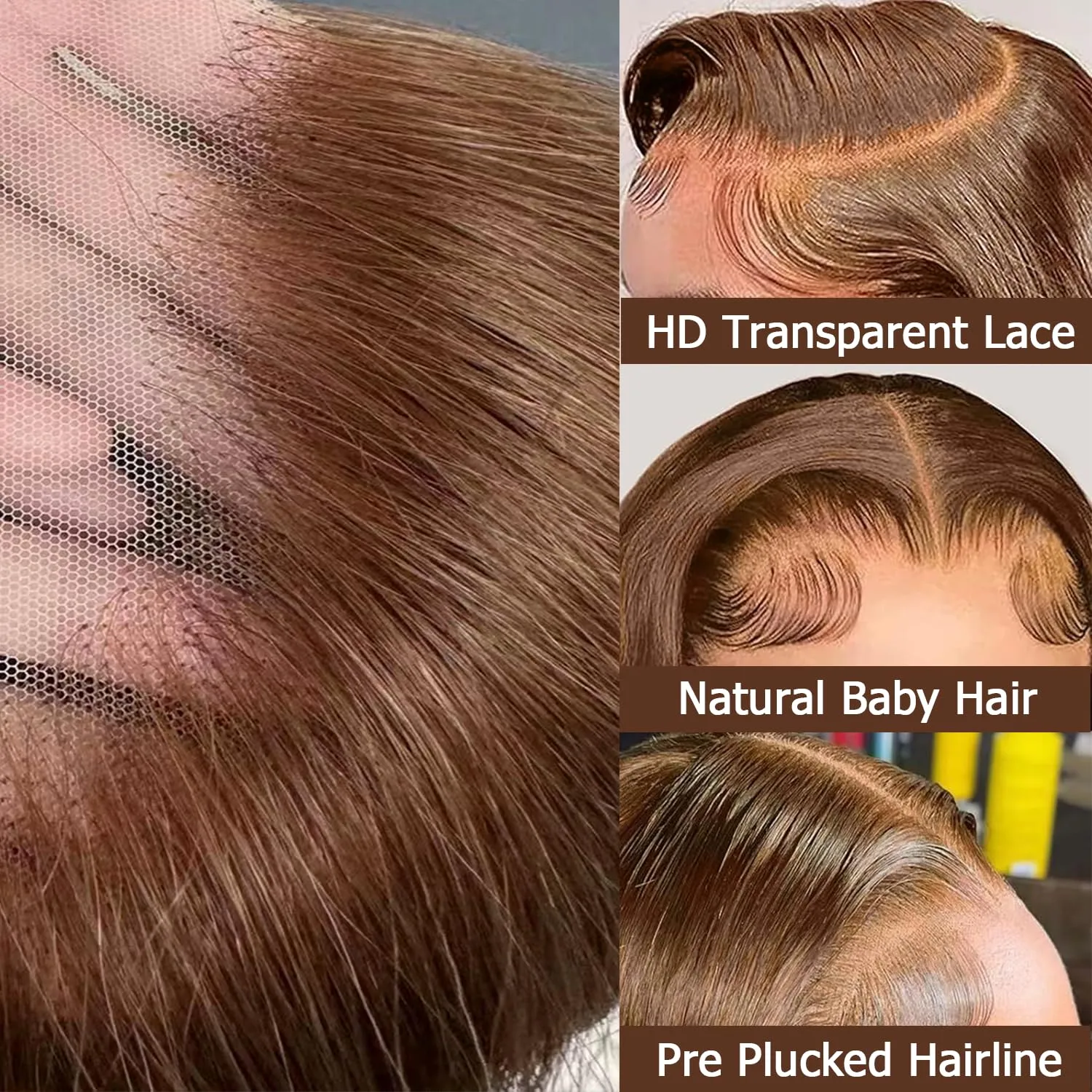Bob Wig Human Hair Color #4 Chocolate Brown HD Lace Front Wig Glueless 13x4 Lace Front Wigs Human Hair Pre Plucked 200 Density 10 Inch