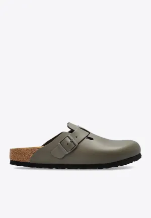Boston Natural Leather Flat Clogs