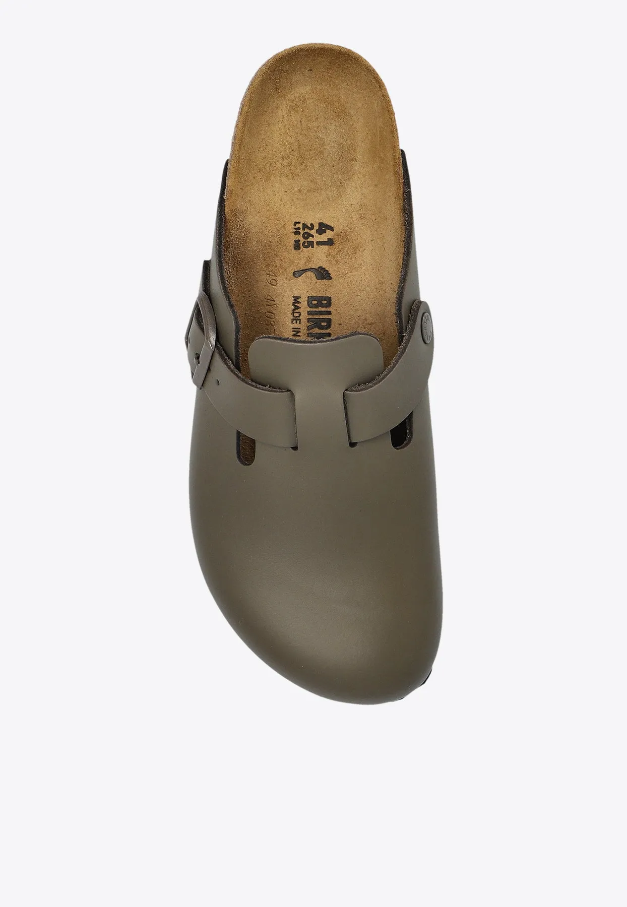 Boston Natural Leather Flat Clogs