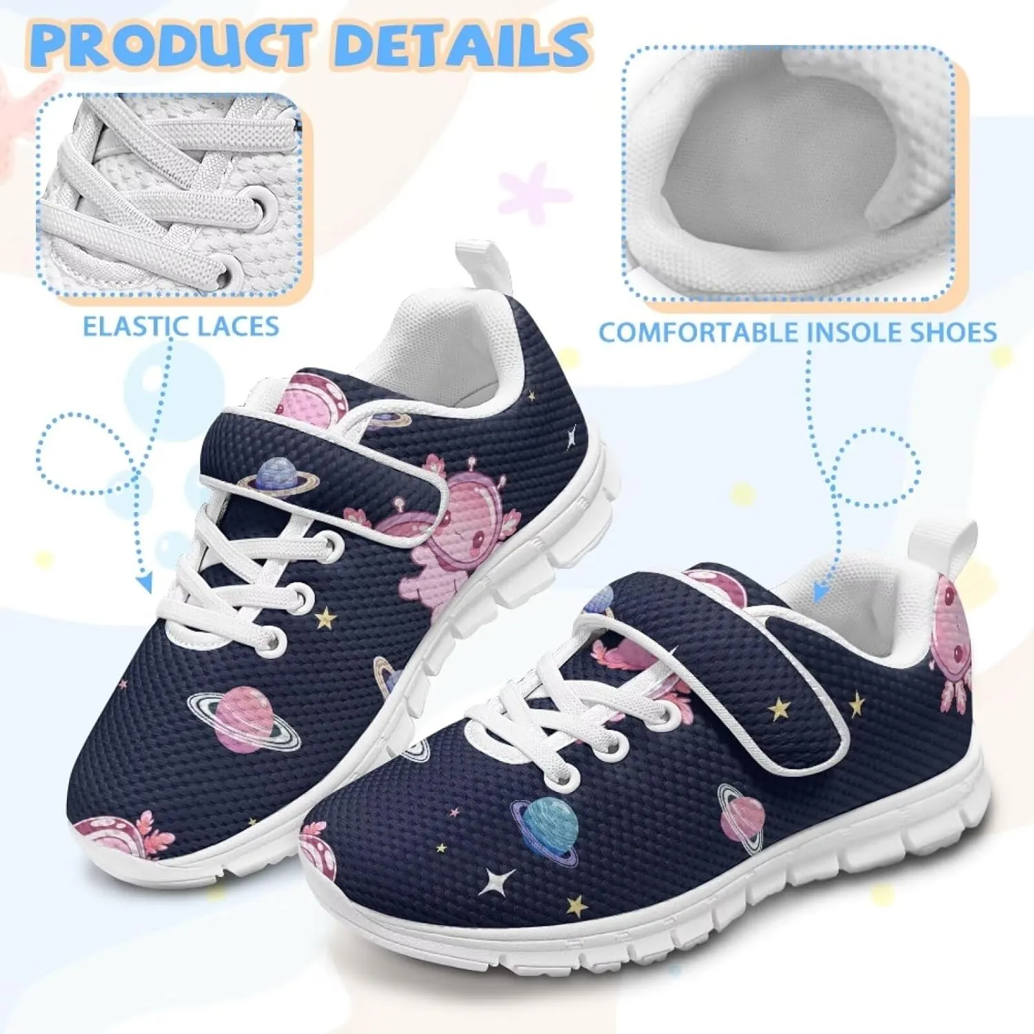 Boys Girls Single Buckle Sneakers,Lightweight Spring Outdoor Sports Shoes,Children Anti-Skid Mesh Cycling Sneaker