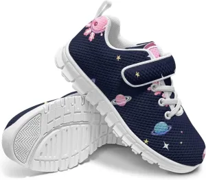 Boys Girls Single Buckle Sneakers,Lightweight Spring Outdoor Sports Shoes,Children Anti-Skid Mesh Cycling Sneaker