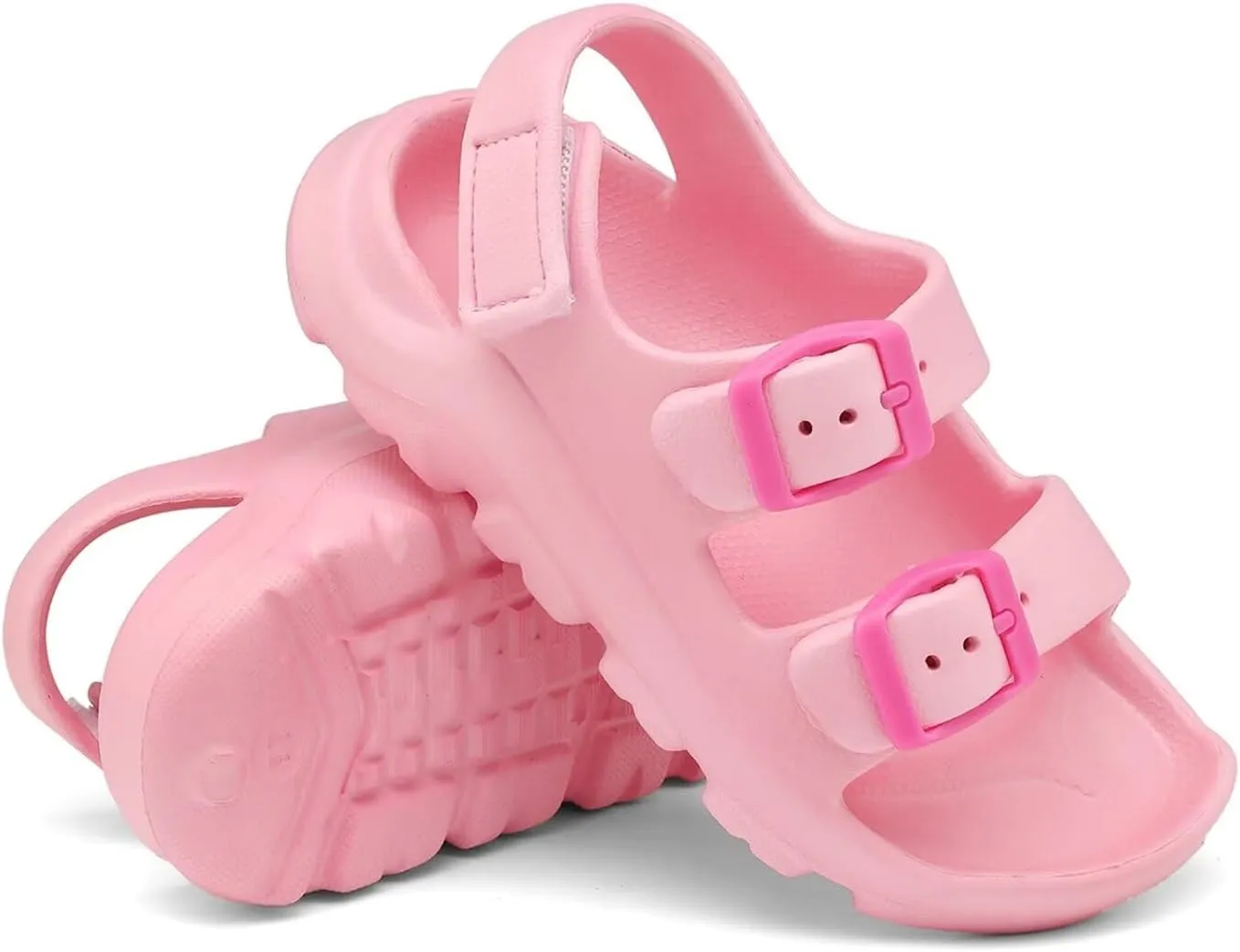 Boys Girls Toddler Little Kid Sandals Buckle Adjustable Water Sandal With Hook Loop Back Strap(Toddler 5-Little Kid 12)