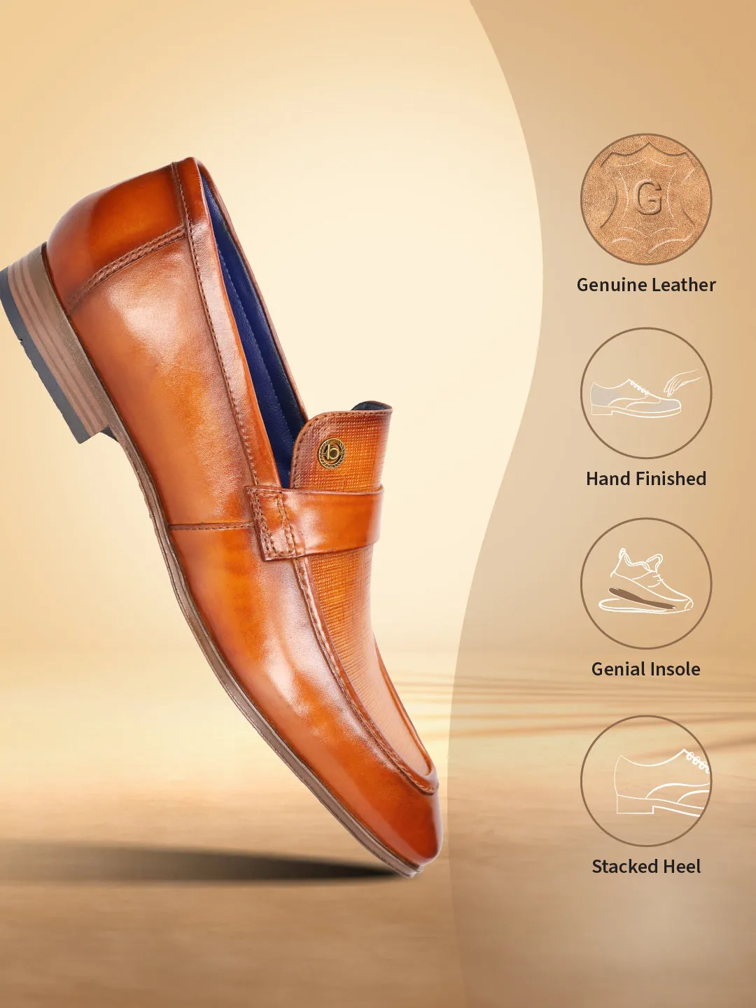 bugatti Yellow Premium Leather Loafers