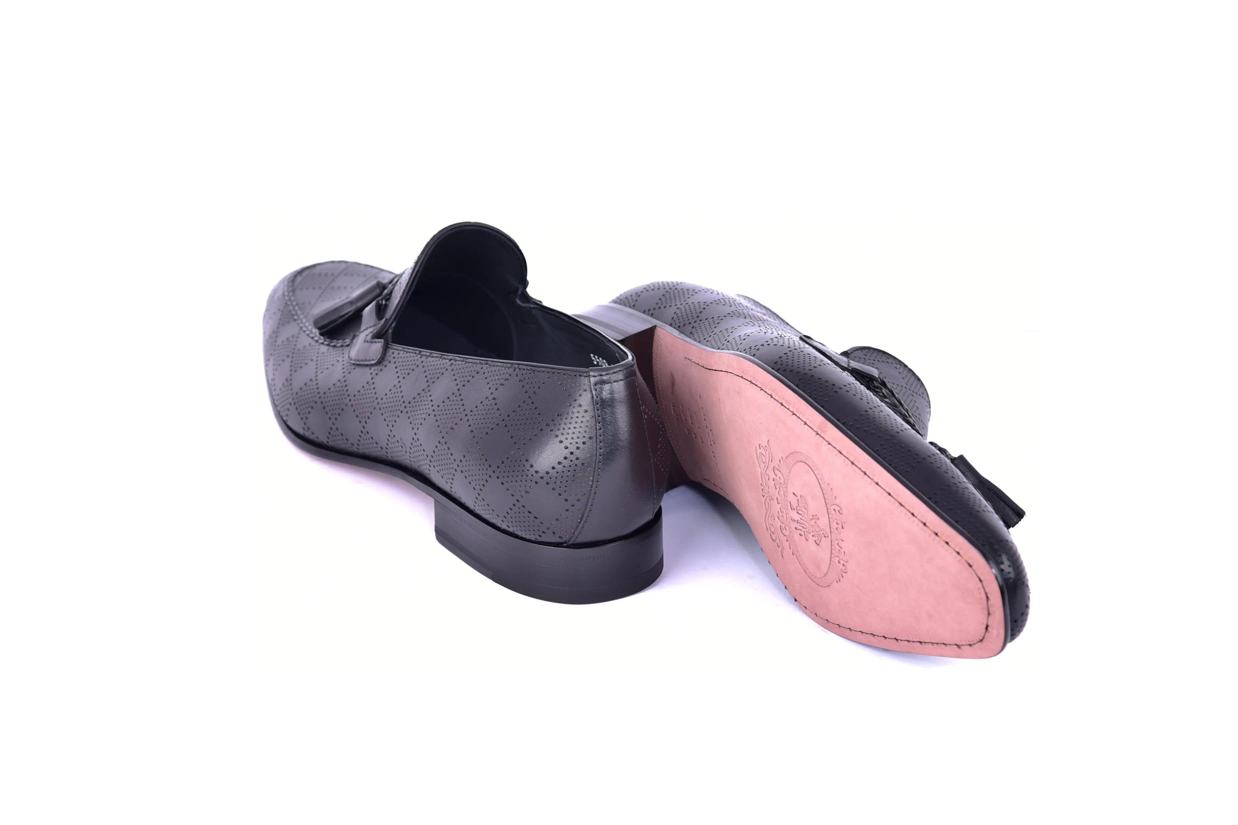 C0001107-5509 Tassel Loafer With Designed leather-Black