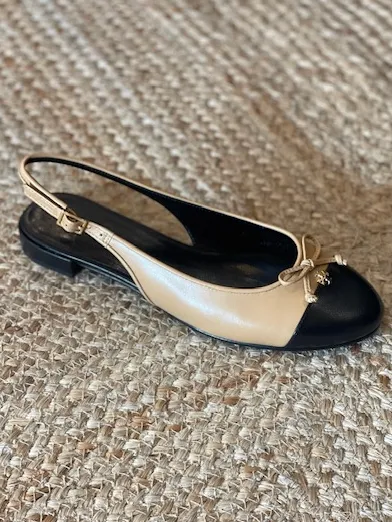 Cap-Toe Slingback Ballet Flat
