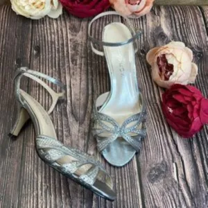 Caparros Silver Heirloom Dress Sandal 8B