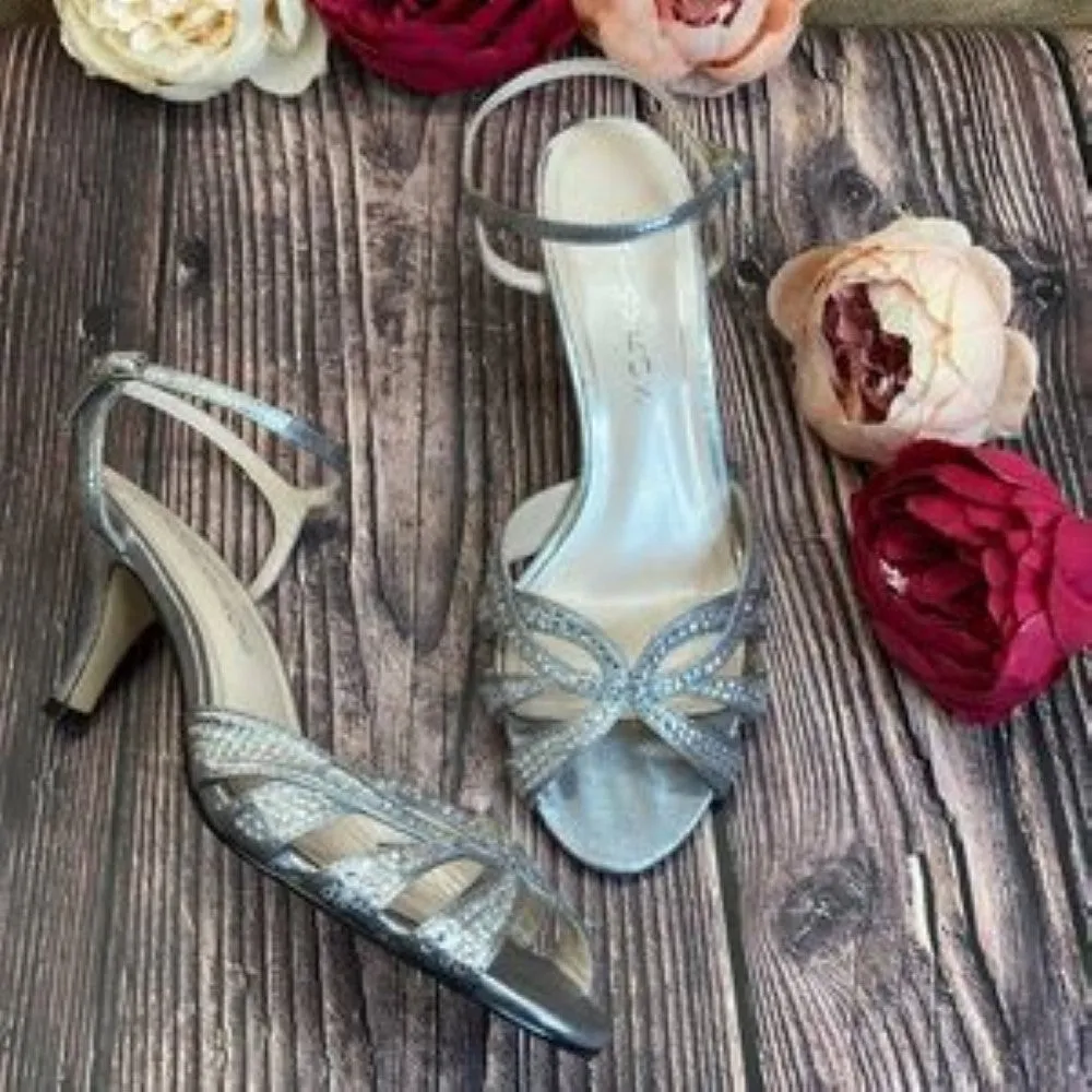 Caparros Silver Heirloom Dress Sandal 8B