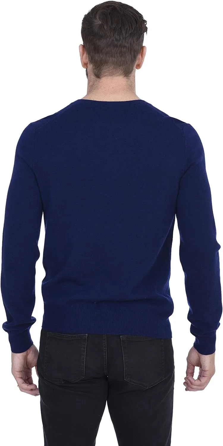 Cashmeren Men’s Basic V-Neck Sweater 100% Pure Cashmere Long Sleeve Classic Pullover