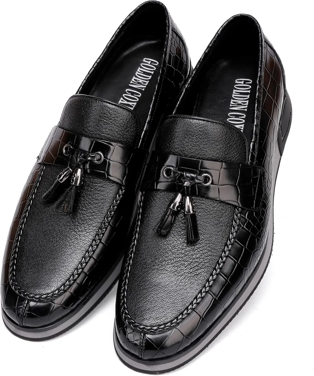 Casual Men's Dress Sneakers Shoes, Fashion Business Loafer Classic Leather Dress Shoes for Mens