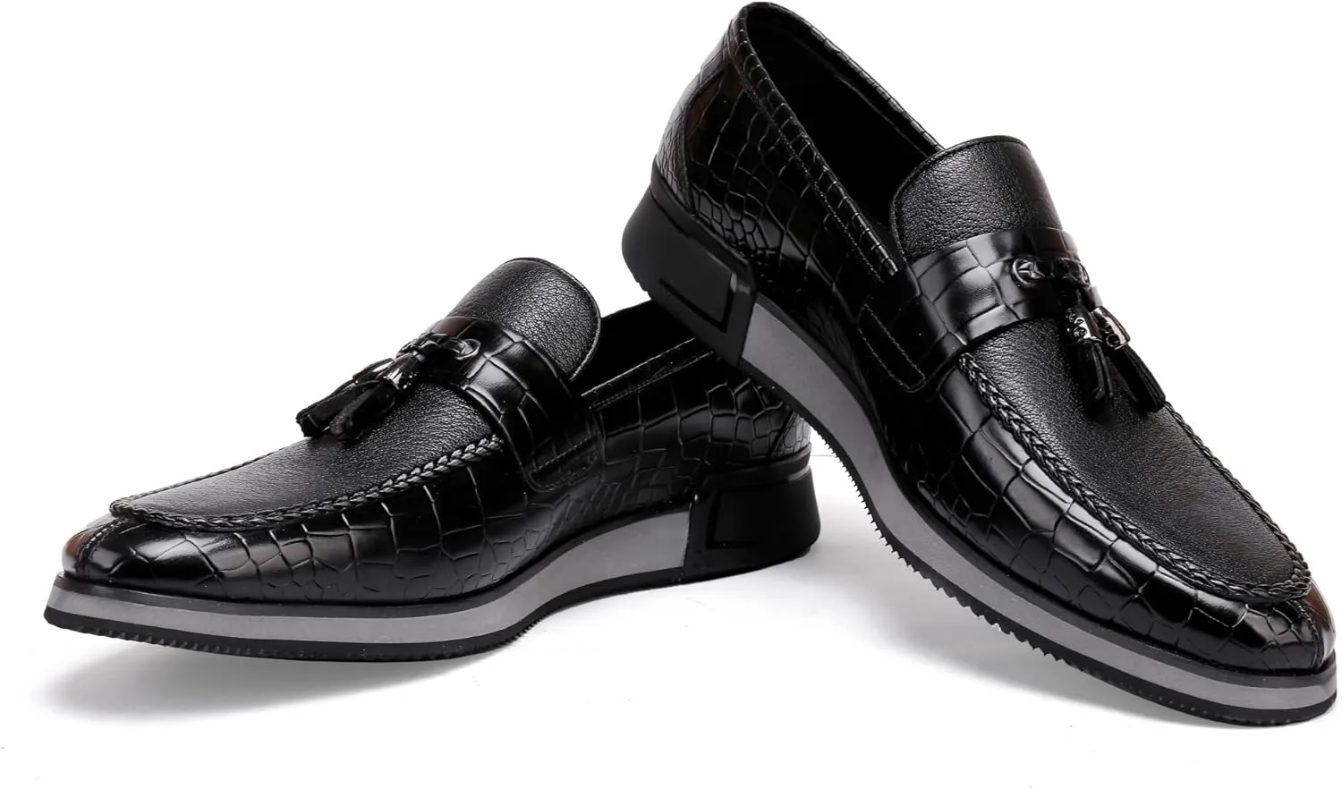 Casual Men's Dress Sneakers Shoes, Fashion Business Loafer Classic Leather Dress Shoes for Mens