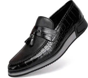 Casual Men's Dress Sneakers Shoes, Fashion Business Loafer Classic Leather Dress Shoes for Mens