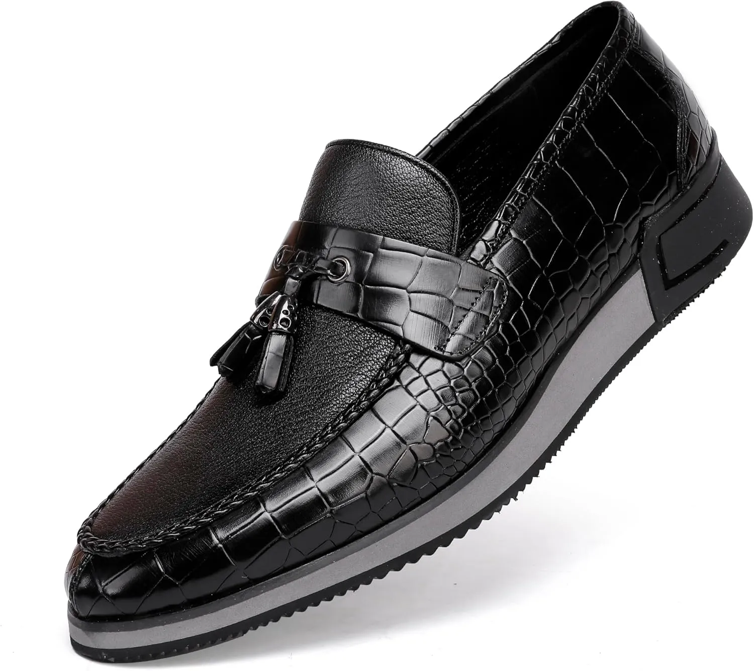 Casual Men's Dress Sneakers Shoes, Fashion Business Loafer Classic Leather Dress Shoes for Mens