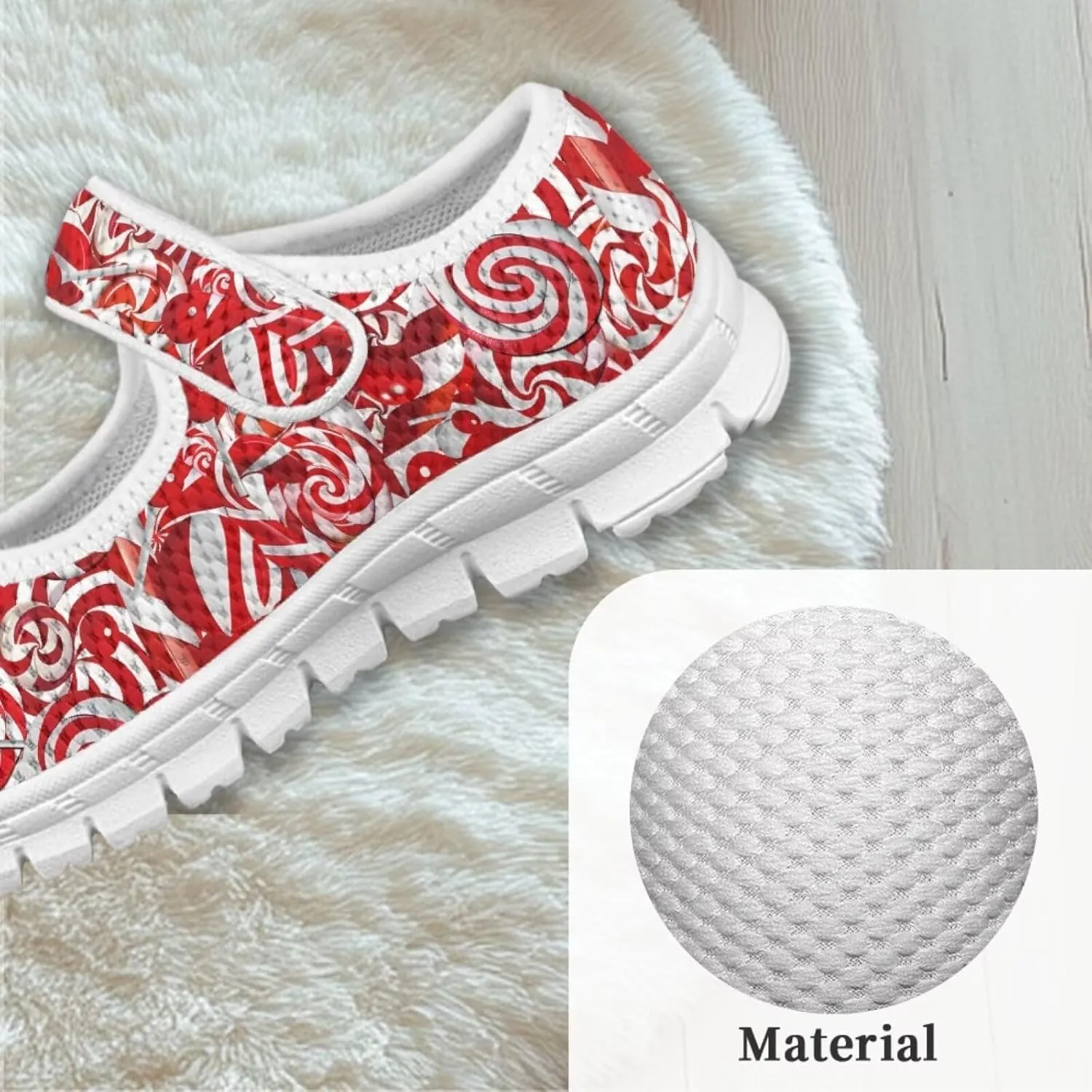 chaqlin Christmas Sneaker Mary Jane for Kids Slip On Casual Outdoor School Sports Shoes Lightweight Flat Walking Sneaker