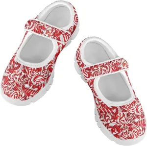 chaqlin Christmas Sneaker Mary Jane for Kids Slip On Casual Outdoor School Sports Shoes Lightweight Flat Walking Sneaker