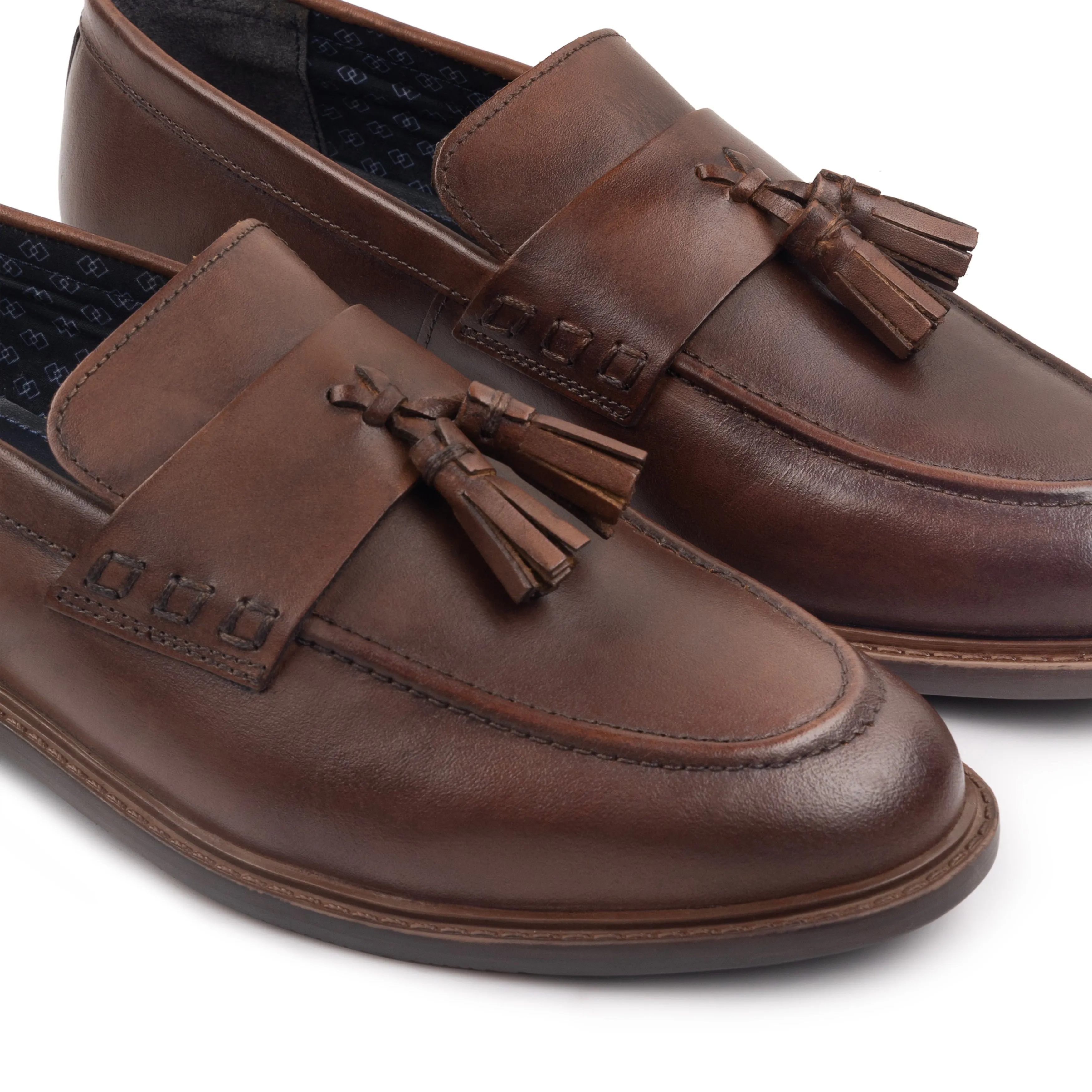 Charleston Leather Tassel Loafers - Brown