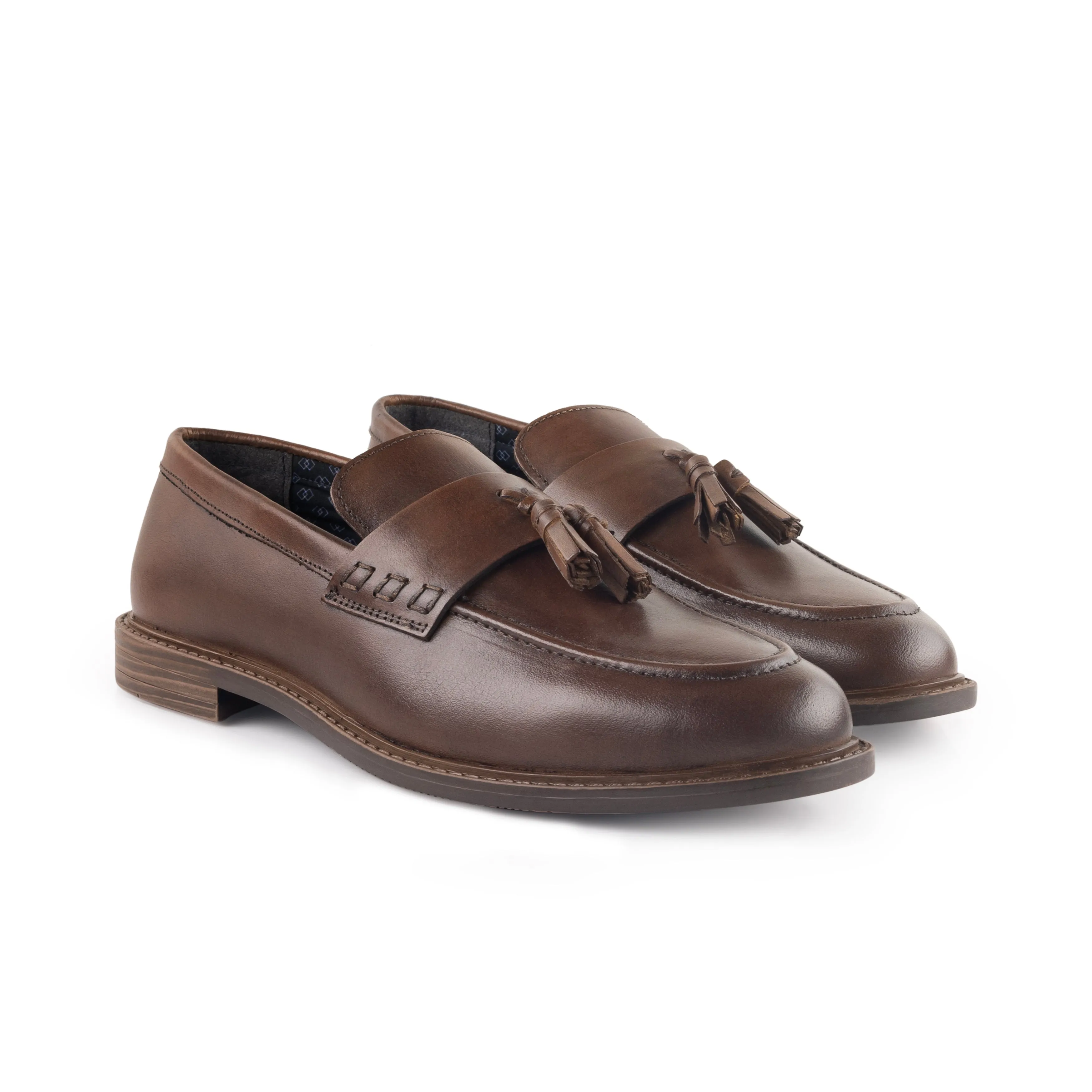 Charleston Leather Tassel Loafers - Brown