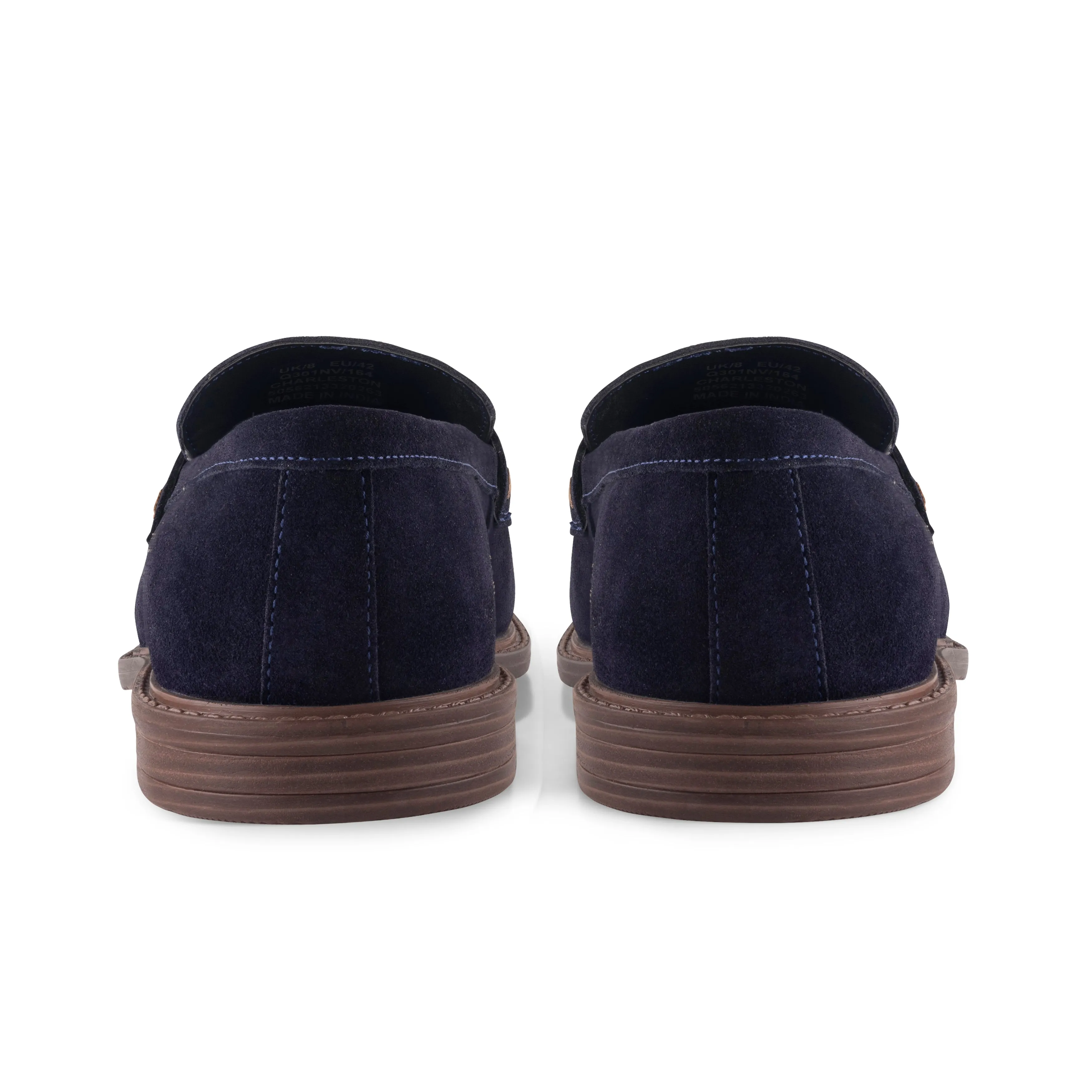 Charleston Suede Leather Tassel Loaferss - Navy