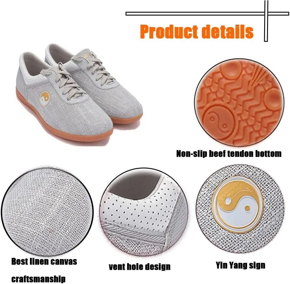 Chi Kung Shoes Martial Arts Boxing Shoes,Traditional Kung Fu Tai Chi Wushu Shaolin Qi Gong Beijing Trainer Wing Chun Slipper Sneaker Footwear for Men Women,