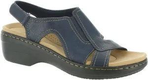 Clarks Merliah Style Heeled Sandal, Navy Leather, 7 Medium