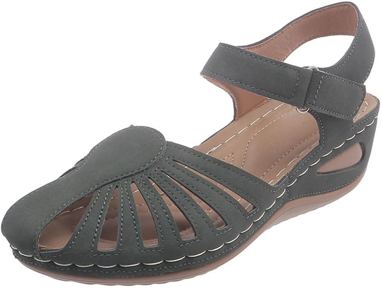 Closed Toe Wedges Heels for Women Dressy Summer 2025 Womens Sandals Wedge Shoes Comfortable Ankle Strap Platform Sandal Casual Bohemia Gladiator Outdoor Wedges for Vacation Party