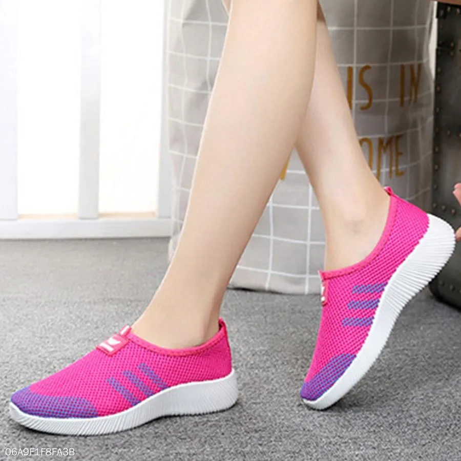 Color Block  Flat  Round Toe  Casual Sport Sneakers