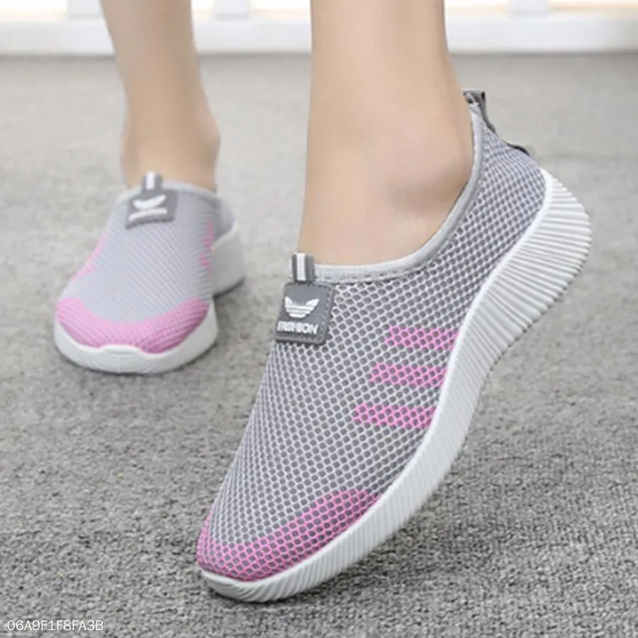 Color Block  Flat  Round Toe  Casual Sport Sneakers