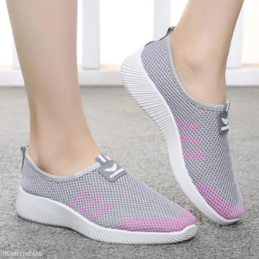 Color Block  Flat  Round Toe  Casual Sport Sneakers