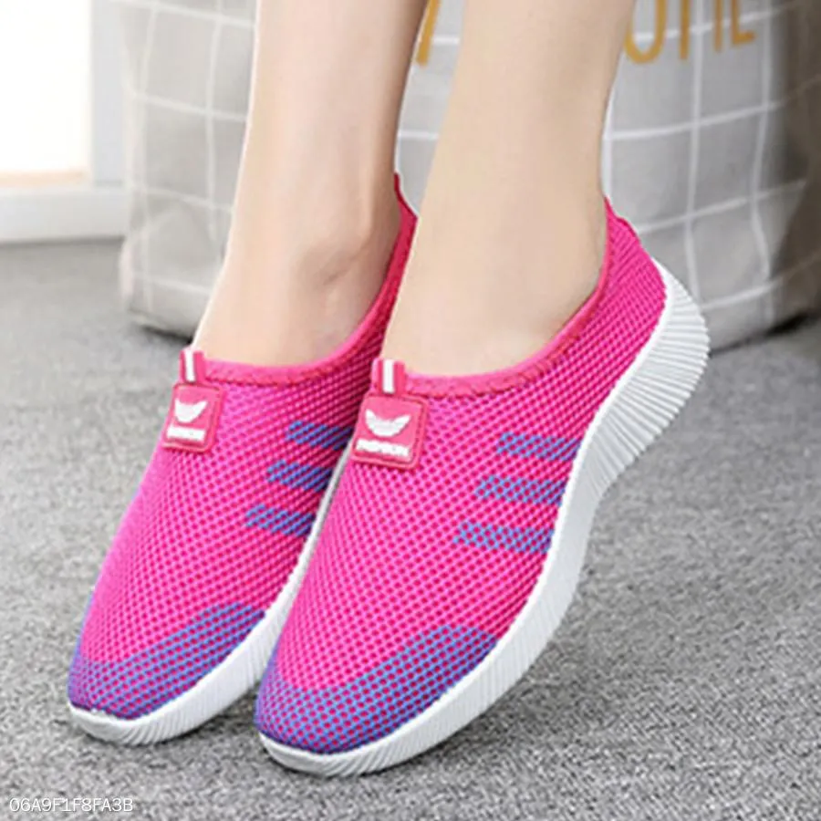 Color Block  Flat  Round Toe  Casual Sport Sneakers