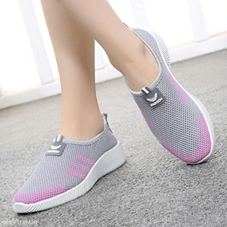 Color Block  Flat  Round Toe  Casual Sport Sneakers