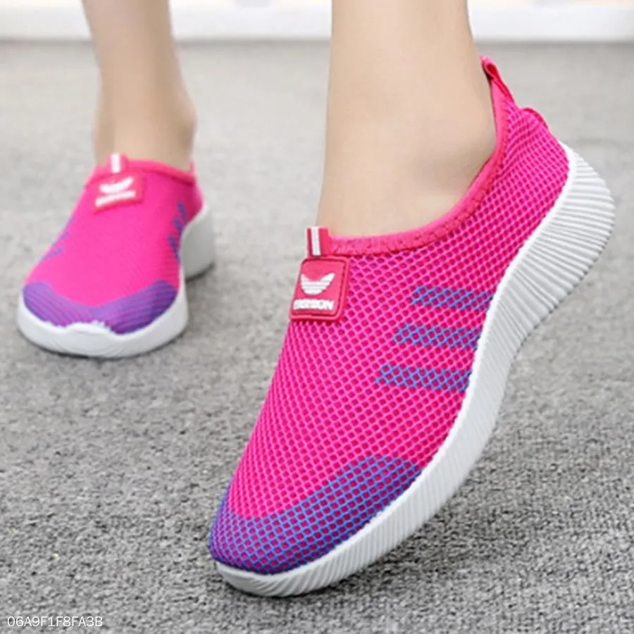 Color Block  Flat  Round Toe  Casual Sport Sneakers