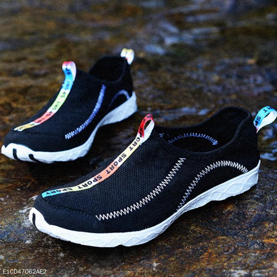 Color Block  Flat  Round Toe  Casual Travel Sneakers