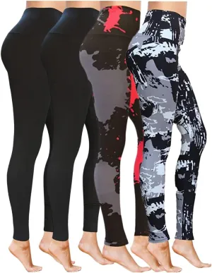 COMFY FOREVER Leggings for Women W/5' High Waist Tummy Control Ankle Length Pants Bundles