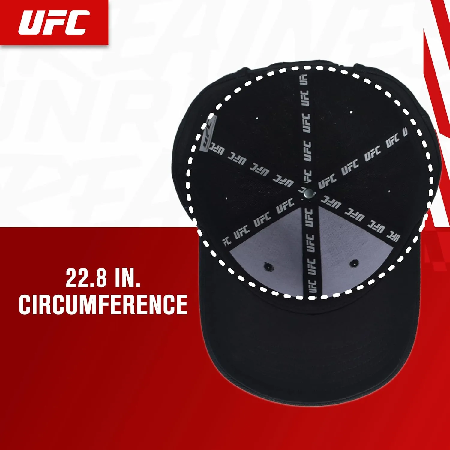 Concept One UFC Baseball Cap, Adjustable Adult Snapback Hat with Curved Brim