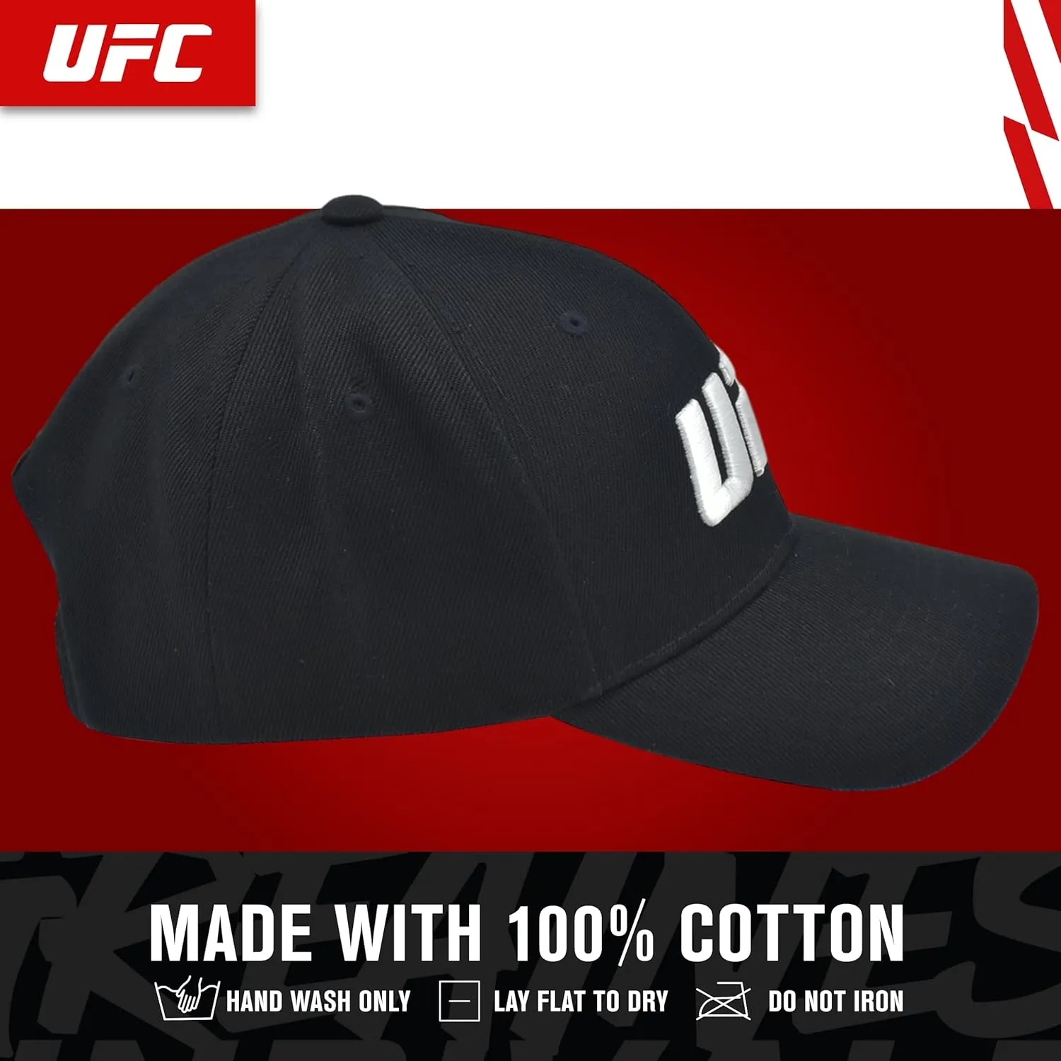 Concept One UFC Baseball Cap, Adjustable Adult Snapback Hat with Curved Brim