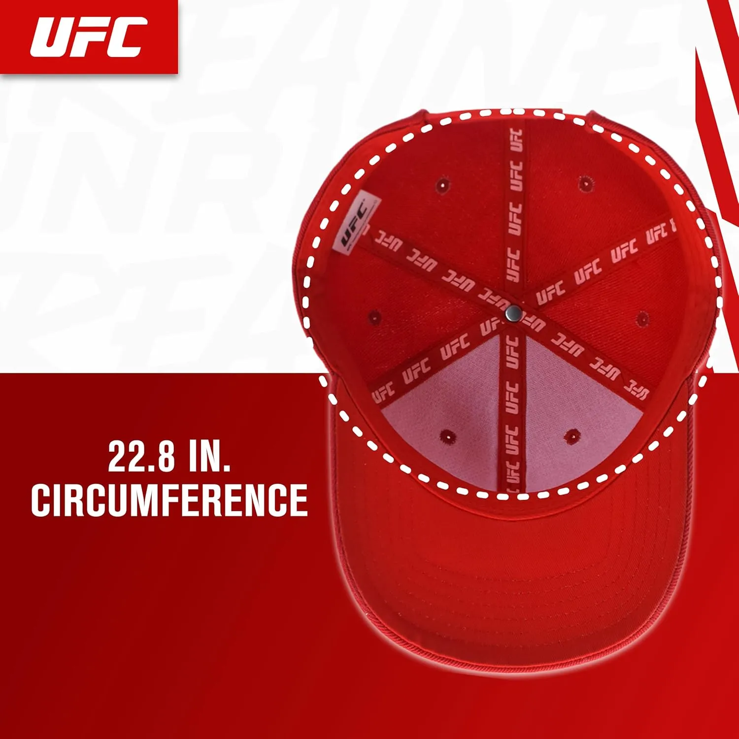 Concept One UFC Baseball Cap, Adjustable Adult Snapback Hat with Curved Brim