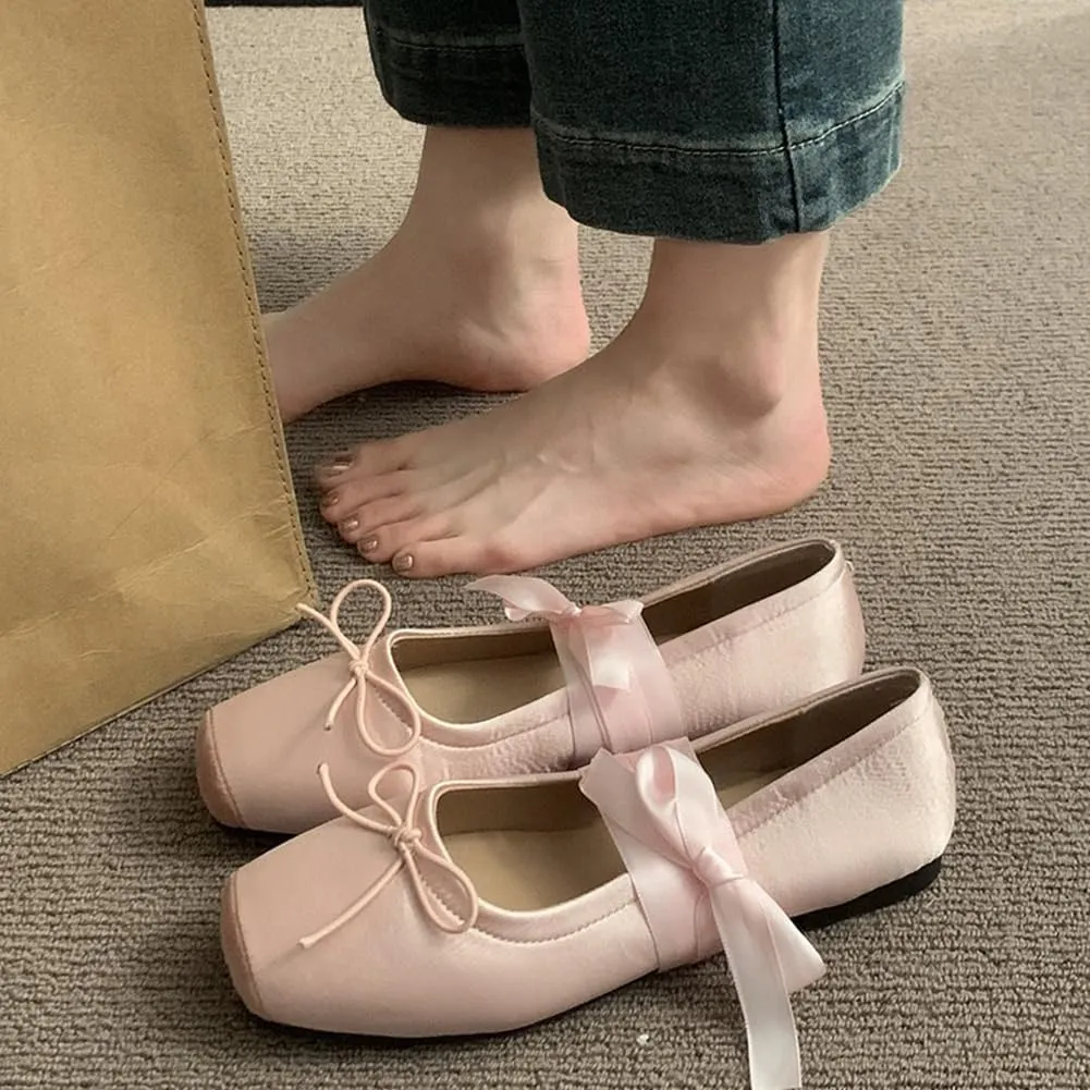 COVOYYAR Women Lace Up Ankle Strap Ballet Flats Shoes Floral Dressy Flats