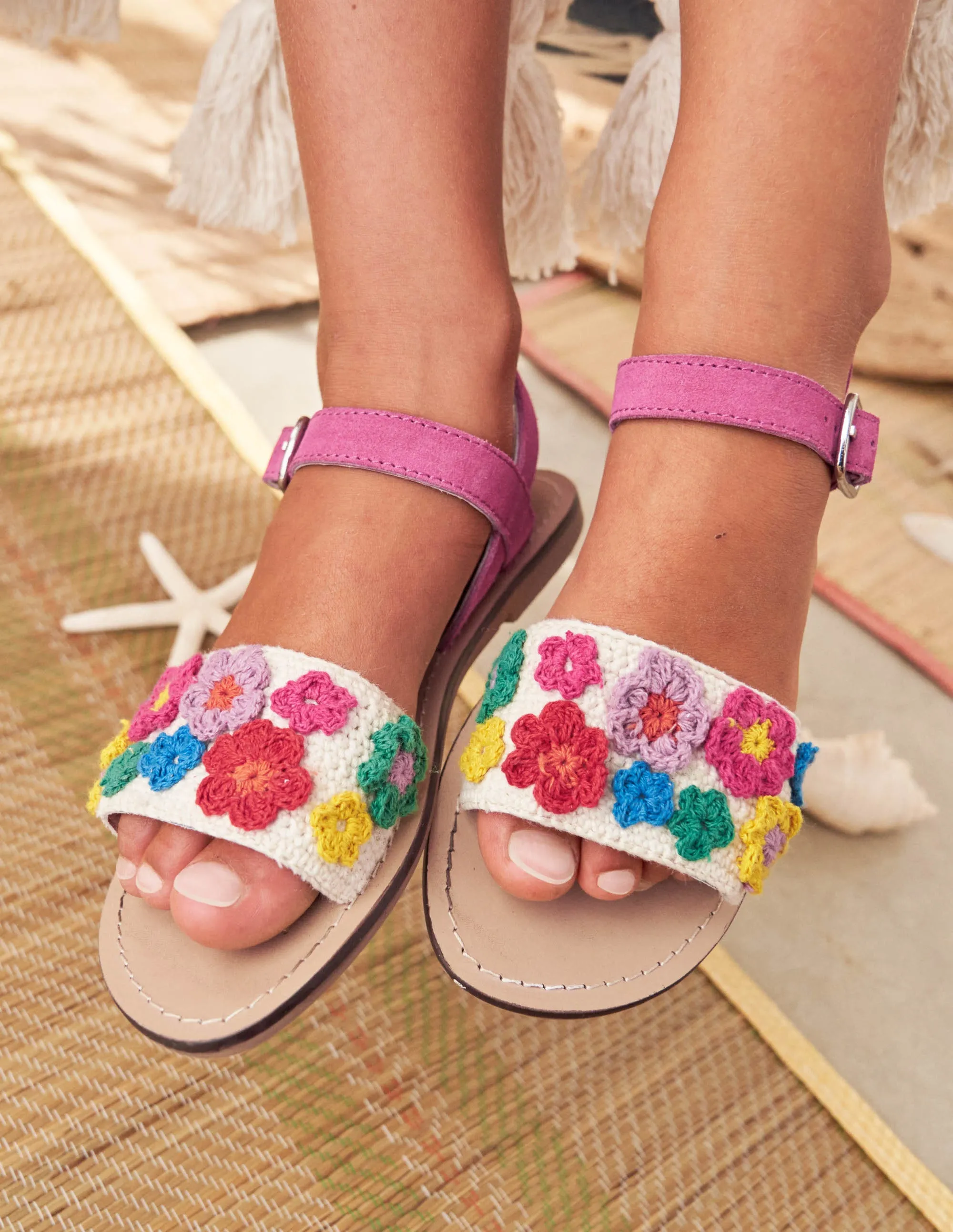 Crochet Sandals-Multi Flowers