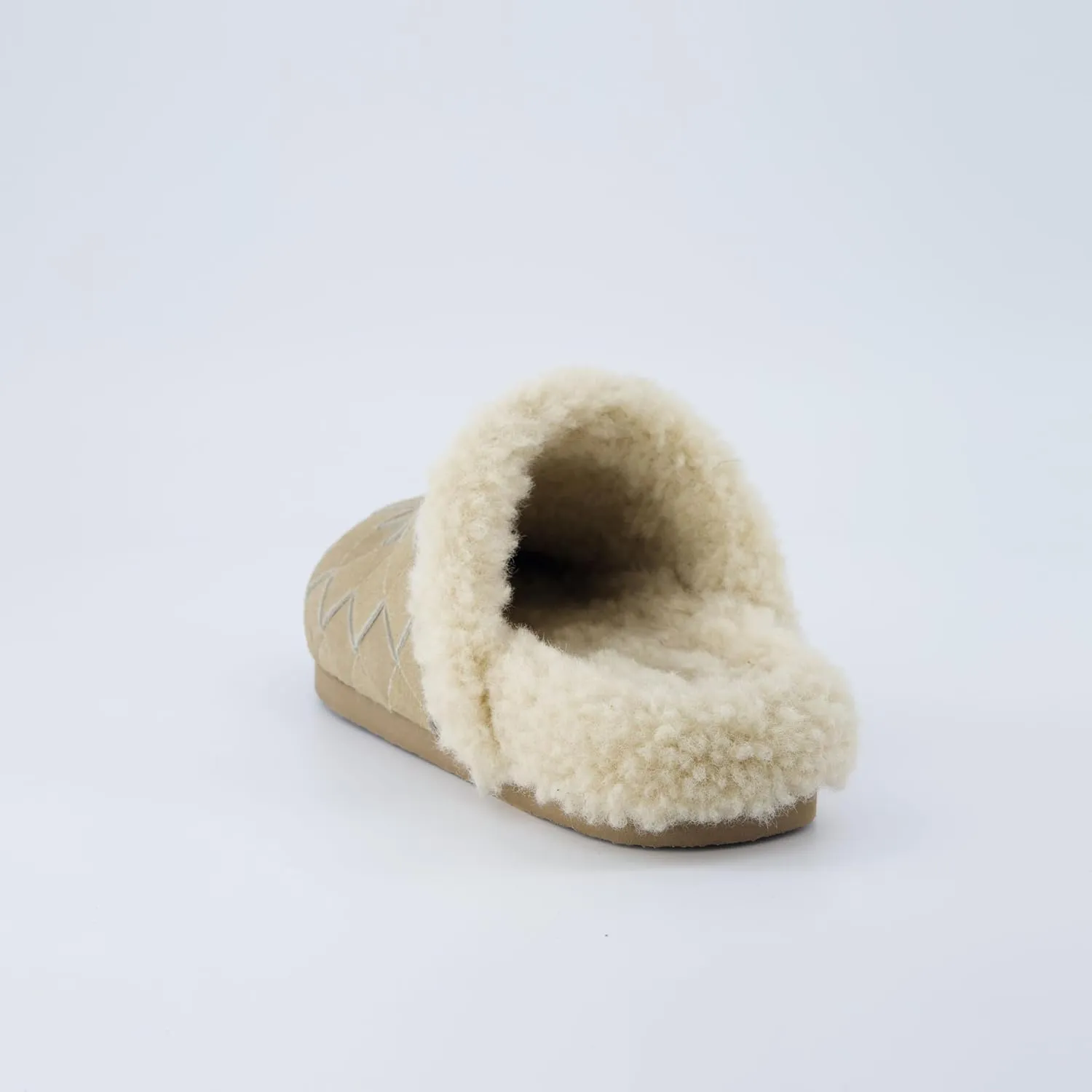 CUSHIONAIRE Cliché Genuine Suede Woven Mule Slippers for Women Indoor and Outdoor - Slip On Faux Fur Lining Women Footwear for Comfort