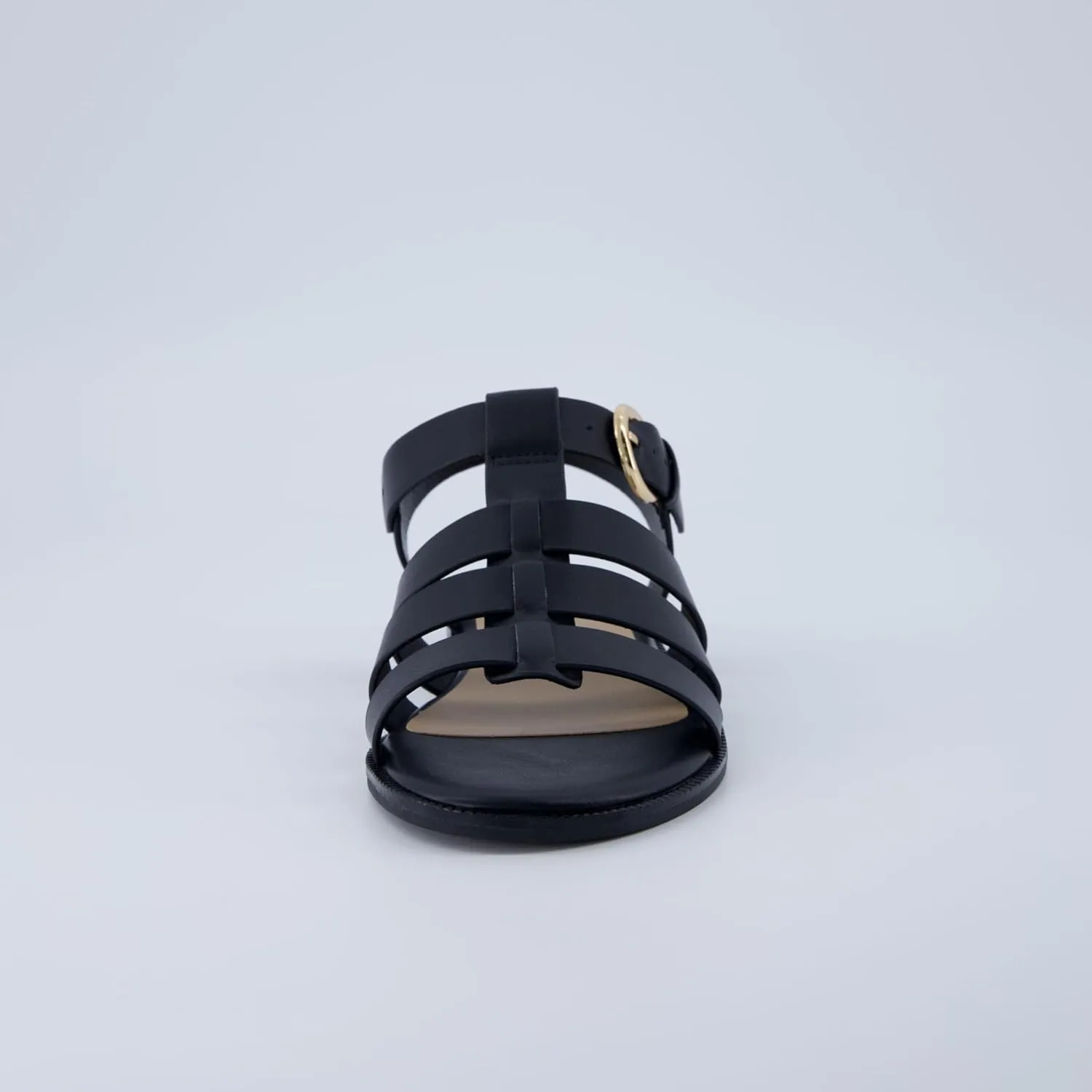 CUSHIONAIRE London Women’s Strappy Fisherman Sandal – Vegan Leather Gladiator Style with Adjustable Ankle Strap   Memory Foam