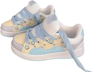 Cute Shoes Y2K - Chunky Dopamine Cookie Sneaker Pretty Pastel Aesthetic Kawaii Cartoon Bubble Japanese Maximalism Colorful Thick Sole Platform Trainer for Women Girls Casual School Summer Travel