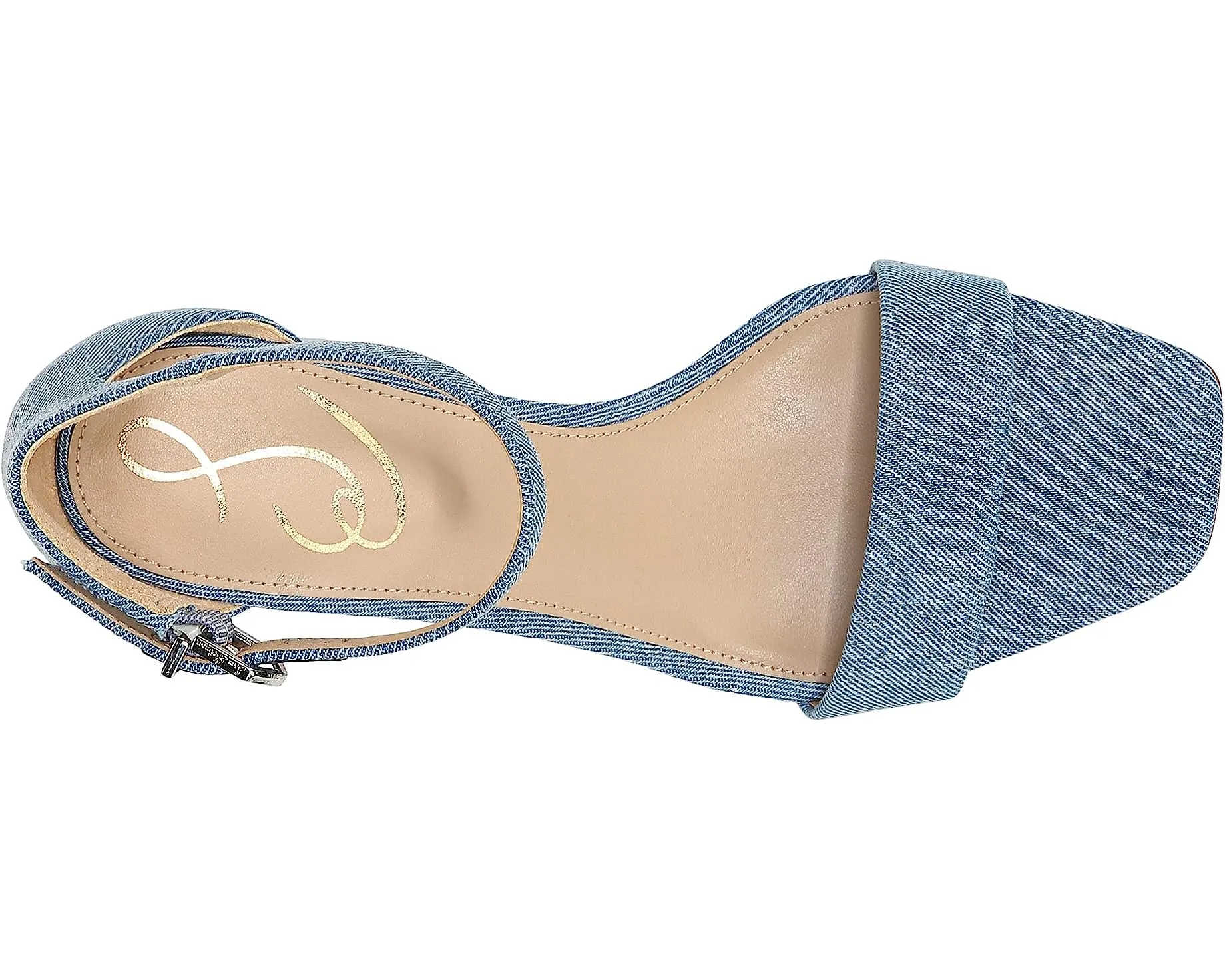 Daniella Sandals Blue Strap Heeled Edelman Ankle Flat-rate discount Block Interactive Montrose Sam Wide
