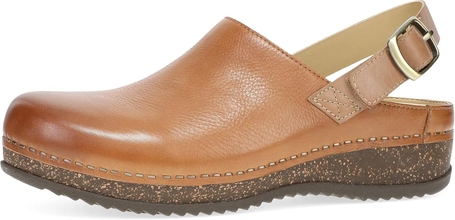 Dansko Women's Merrin Sling-Back Mule Clog-Dual Density Cork/EVA Midsole and Lightweight Rubber Outsole Provide a Comfortable Ride on Patented Stapled Construction