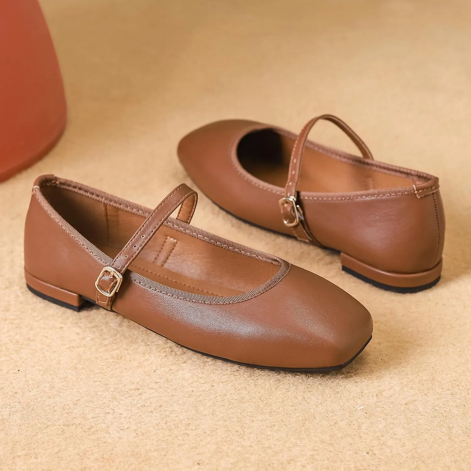 Dear Time Women's Flat Mary Jane Shoes Ankle Strap Round Toe Chinese Style Ballet Flats Casual Walking Shoes