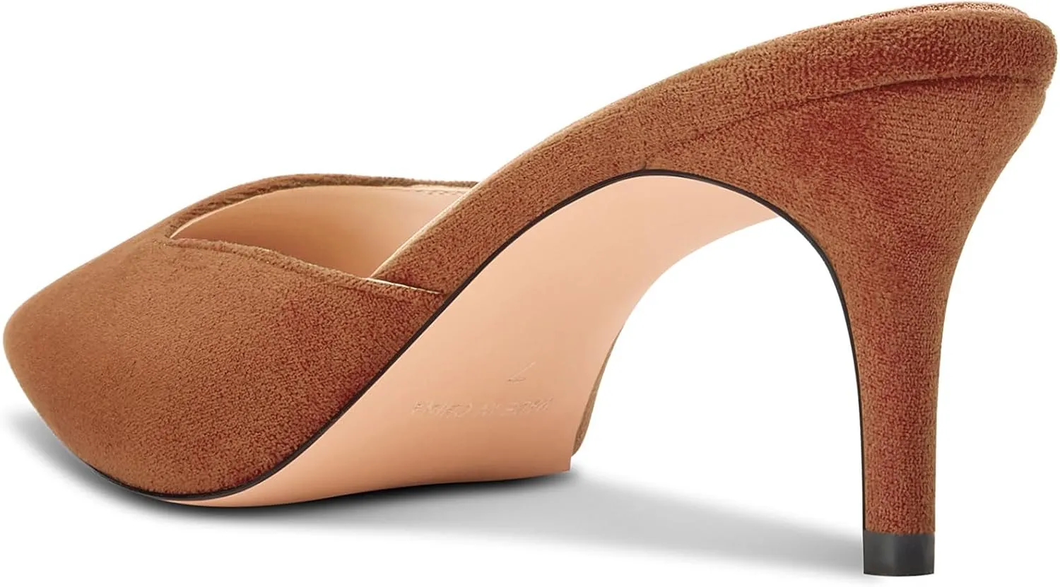 DearOnly Womens Pointed Toe Kitten Heel Mules Slip-on Stiletto Mid Heel Sandals Prom Dress Shoes 2.6 Inches Heels