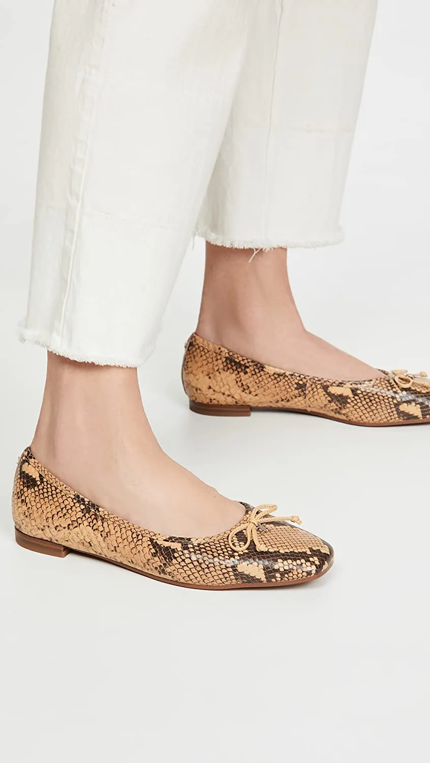 Detailed Free shipping Dark Flats Wheat Edelman Sam Pointy Jillie Ballet Toe Leather Cushioned Repeat buyers