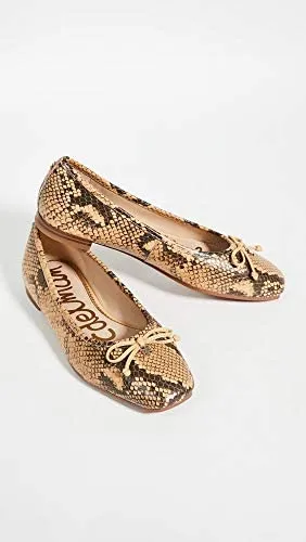 Detailed Free shipping Dark Flats Wheat Edelman Sam Pointy Jillie Ballet Toe Leather Cushioned Repeat buyers