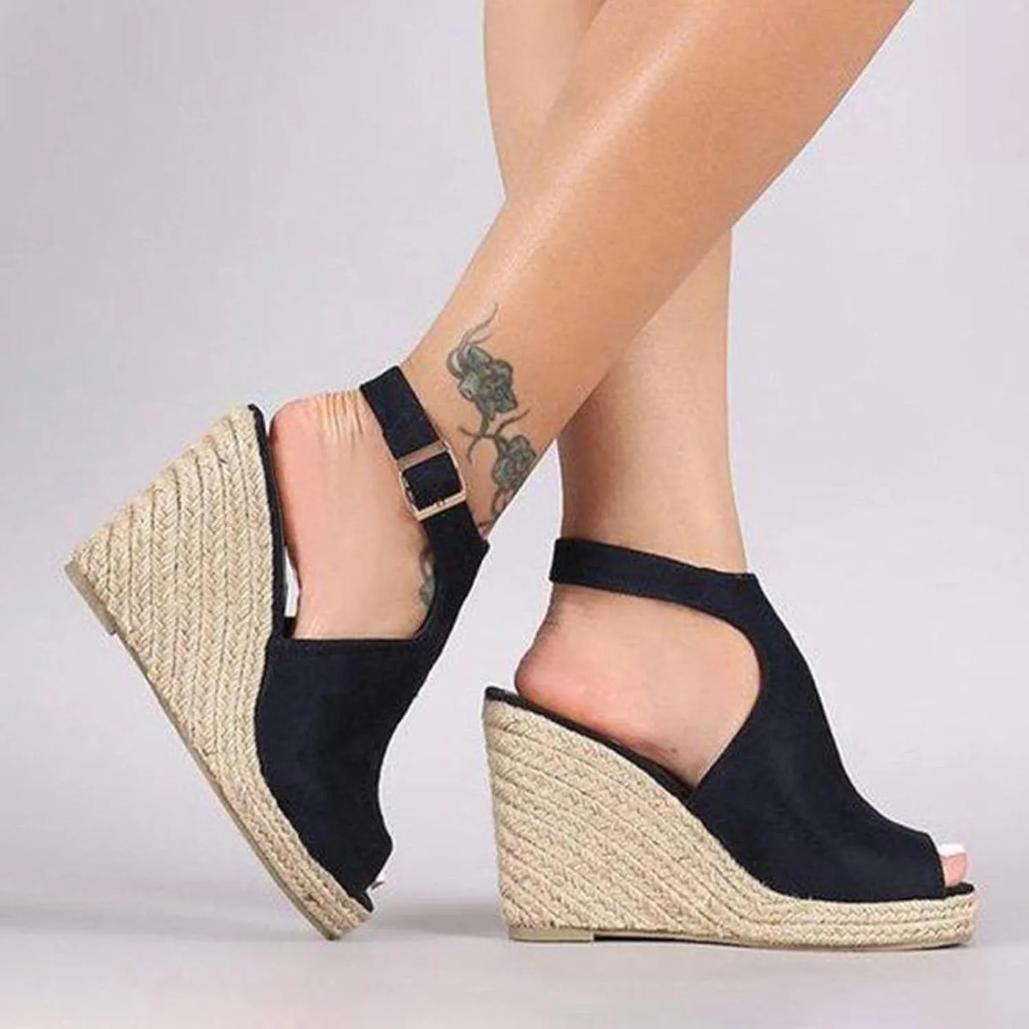 Dotmalls Wedge Sandals, Summer Flat Wedge Heel Fish Mouth Casual Women's Sandals, Women's Comfy Orthotic Sandals